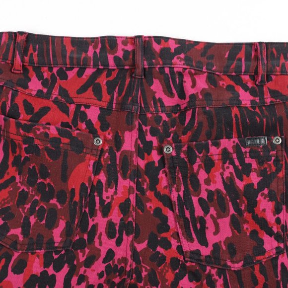 Hue Magenta Cheerful Cheetah High Waist Soft Denim Leggings, Size Medium… - Picture 6 of 6